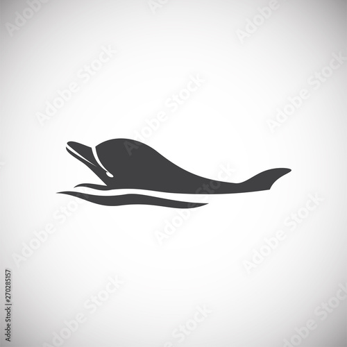 Dolphin icon on background for graphic and web design. Simple illustration. Internet concept symbol for website button or mobile app.