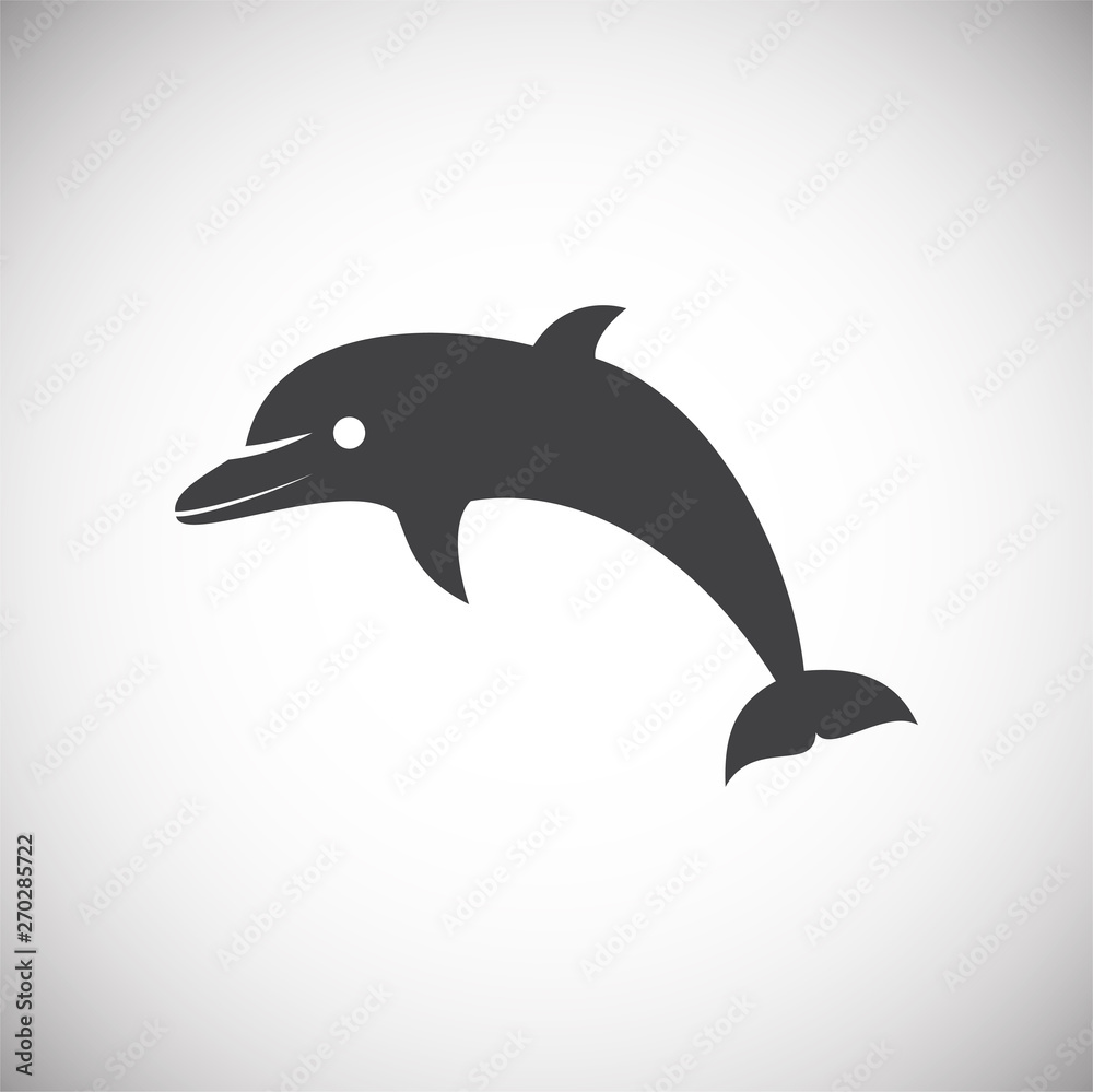 Obraz premium Dolphin icon on background for graphic and web design. Simple illustration. Internet concept symbol for website button or mobile app.