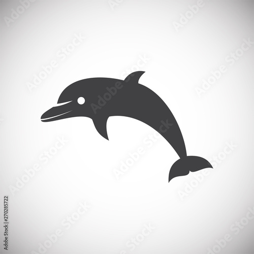 Dolphin icon on background for graphic and web design. Simple illustration. Internet concept symbol for website button or mobile app.