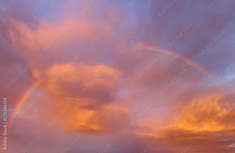 Rainbow in sky