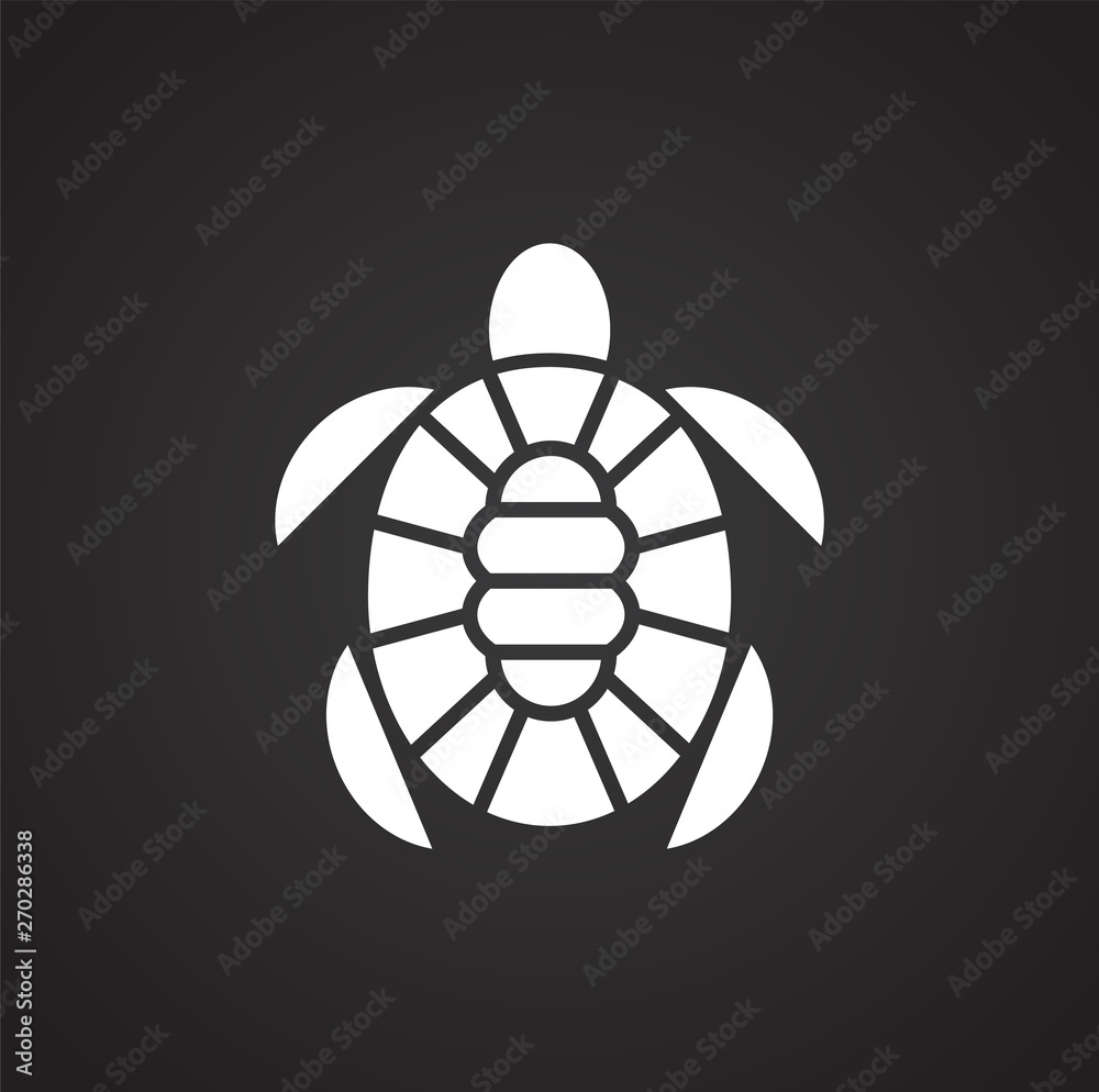 Obraz premium Sea turtle icon on background for graphic and web design. Simple illustration. Internet concept symbol for website button or mobile app.
