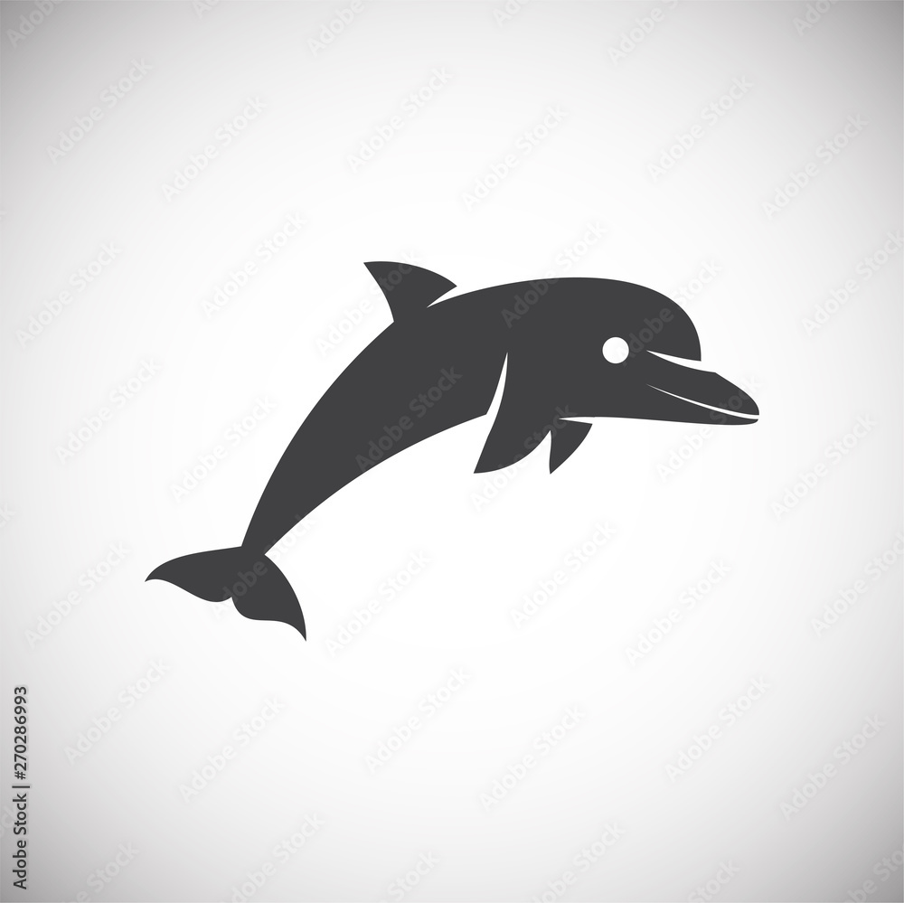 Fototapeta premium Dolphin icon on background for graphic and web design. Simple illustration. Internet concept symbol for website button or mobile app.