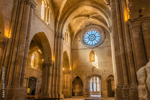 Partial view of the interior of La Seu Vella cathedral. lleida spain