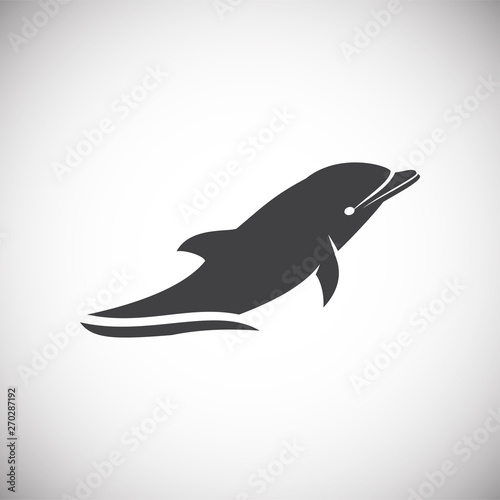 Dolphin icon on background for graphic and web design. Simple illustration. Internet concept symbol for website button or mobile app.