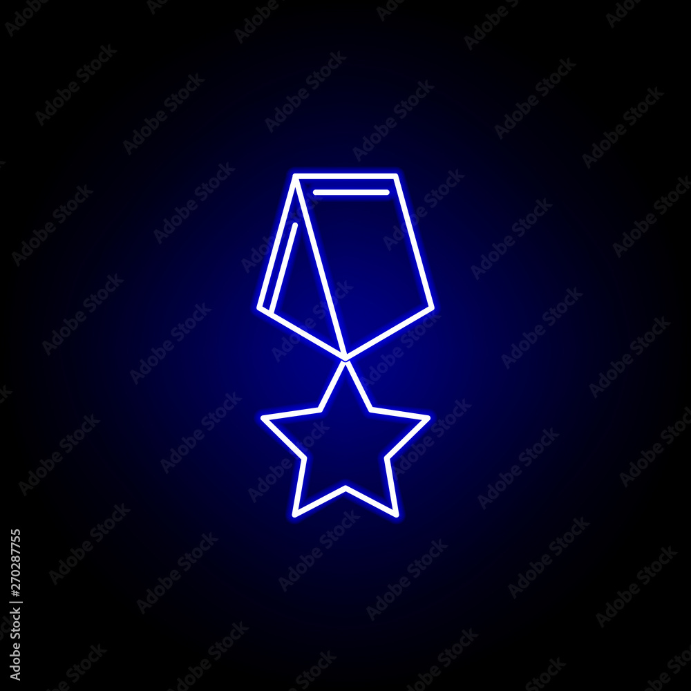 Elections medal icon in neon style. Signs and symbols can be used for web, logo, mobile app, UI, UX Elections medal icon in neon style. Signs and symbols can be used for web, logo, mobile app, UI, UX