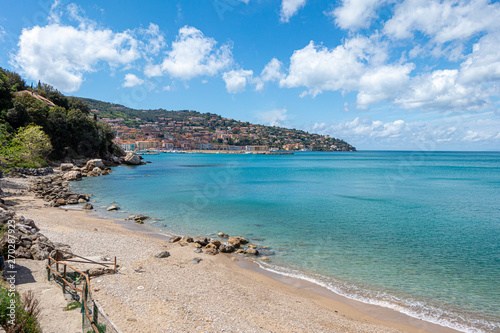 Fototapeta Naklejka Na Ścianę i Meble -  Mediterranean beach and sea tuscany gulf  in Italy landscape