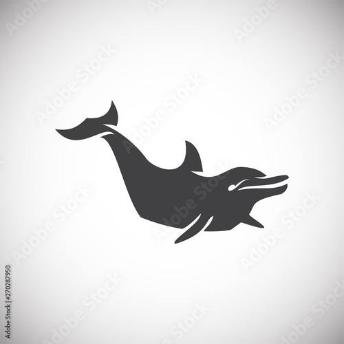 Dolphin icon on background for graphic and web design. Simple illustration. Internet concept symbol for website button or mobile app.
