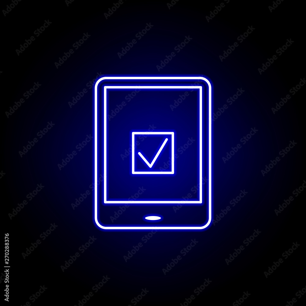 Elections online election icon in neon style. Signs and symbols can be used for web, logo, mobile app, UI, UX Elections online election icon in neon style. Signs and symbols can be used for web, logo, mobile app, UI, UX