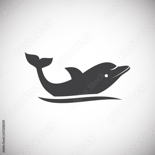 Dolphin icon on background for graphic and web design. Simple illustration. Internet concept symbol for website button or mobile app.