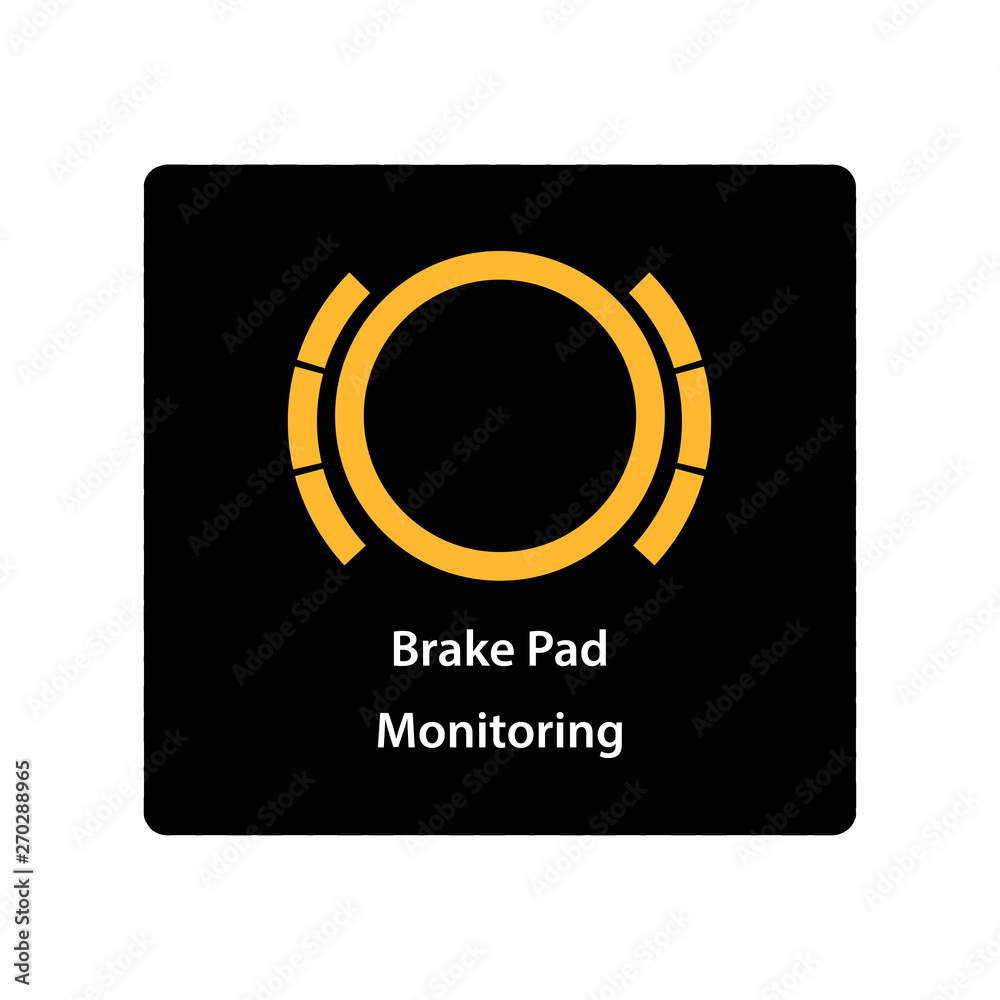 warning dashboard car icon, Brake pad monitoring, vector illustration Stock  Vector | Adobe Stock