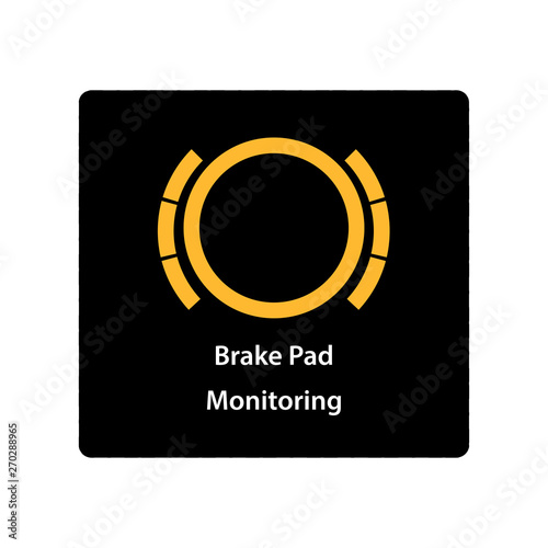 warning dashboard car icon, Brake pad monitoring, vector illustration