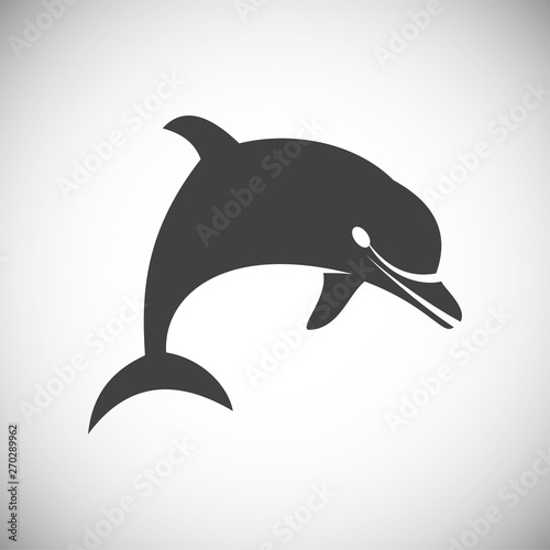 Dolphin icon on background for graphic and web design. Simple illustration. Internet concept symbol for website button or mobile app.