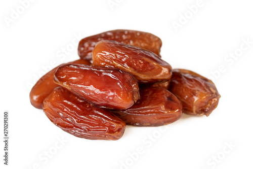 Pile of sweet dried dates isolated on white background