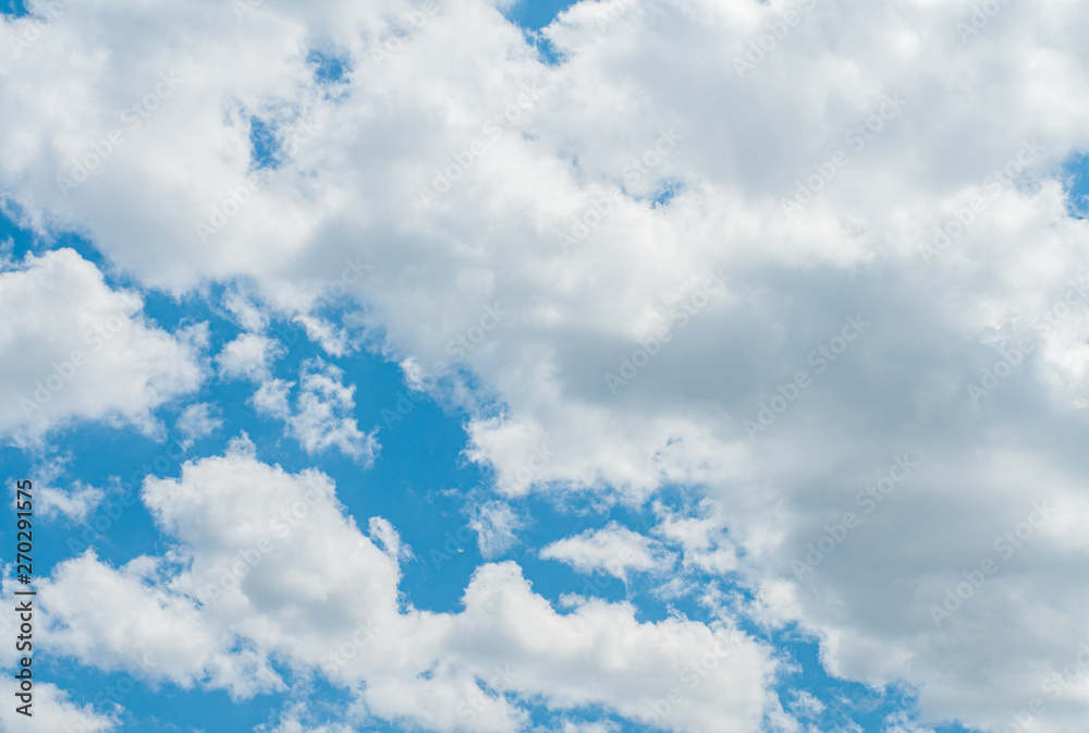 Obraz premium Blue sky with white clouds. Sky background.