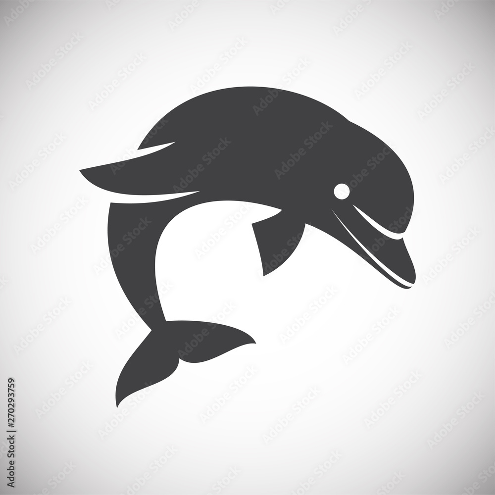 Naklejka premium Dolphin icon on background for graphic and web design. Simple illustration. Internet concept symbol for website button or mobile app.