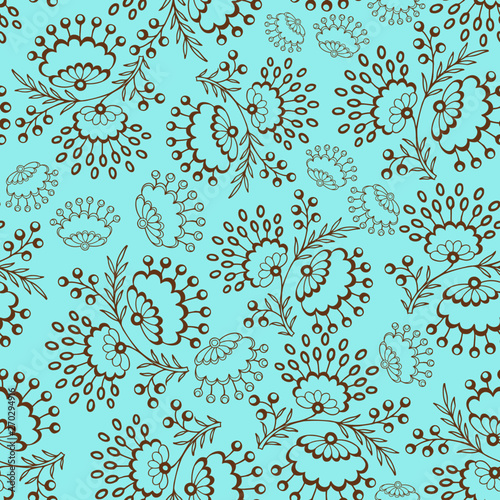 Vintage lace paisley leaves cherries pattern with horizontal lines. This is a seamless repeat vector pattern. Great for background, wallpaper, wrapping paper, fabric and etc.
