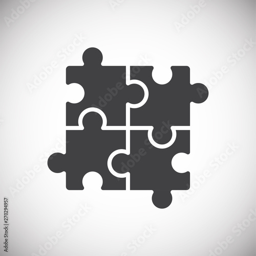 Puzzle icon on background for graphic and web design. Simple vector sign. Internet concept symbol for website button or mobile app. © Andre