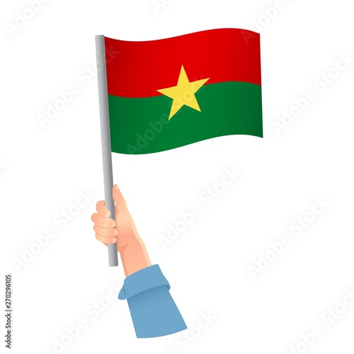 Burkina Faso flag in hand icon © Visual Content