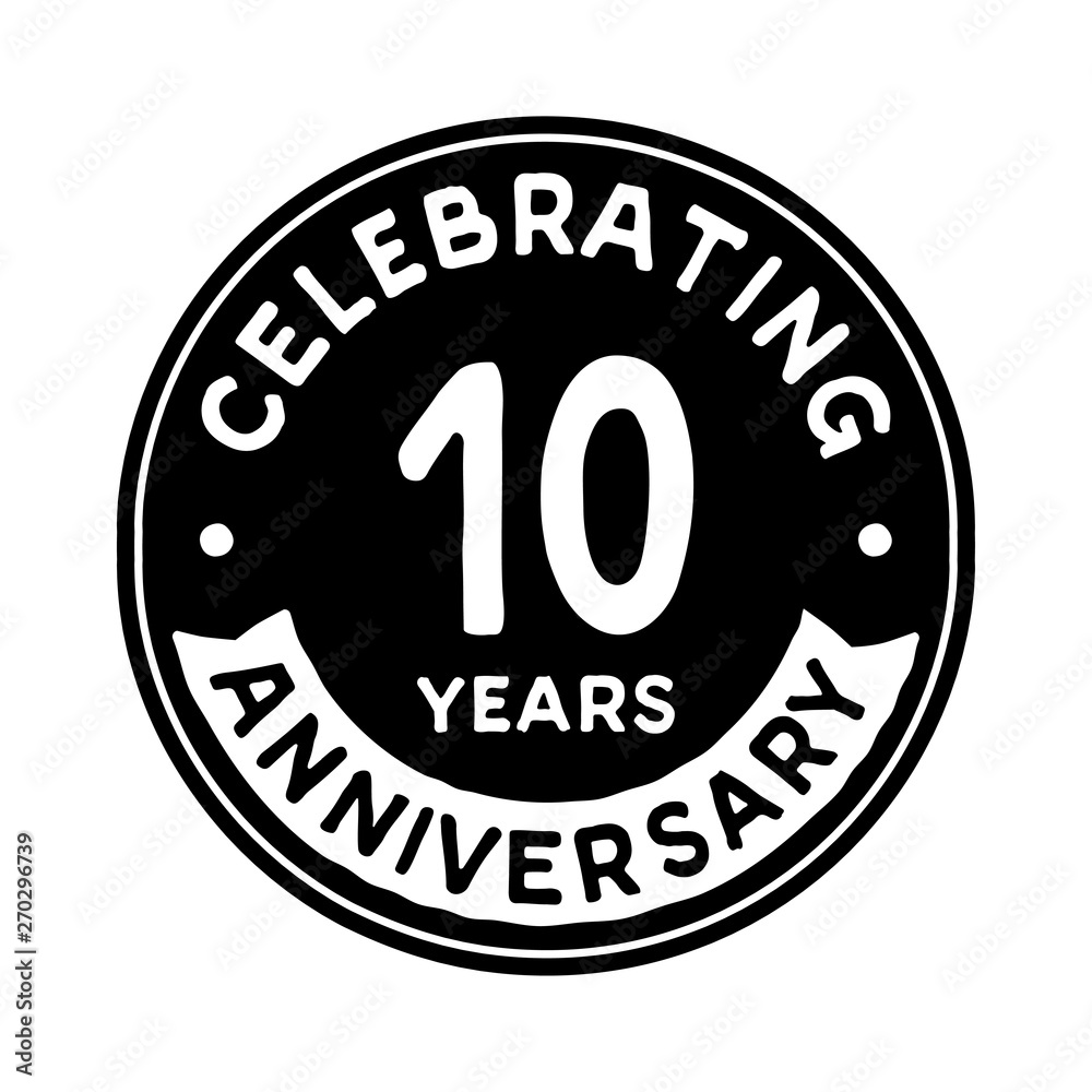 10 years anniversary logo template. Vector and illustration.