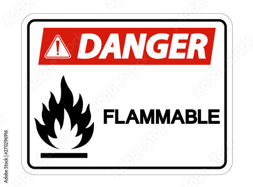 Danger Flammable Symbol Sign Isolate On White Background,Vector Illustration