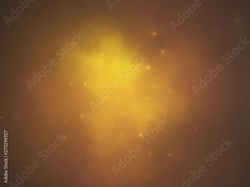 Gold nebula stellar sky abstract background