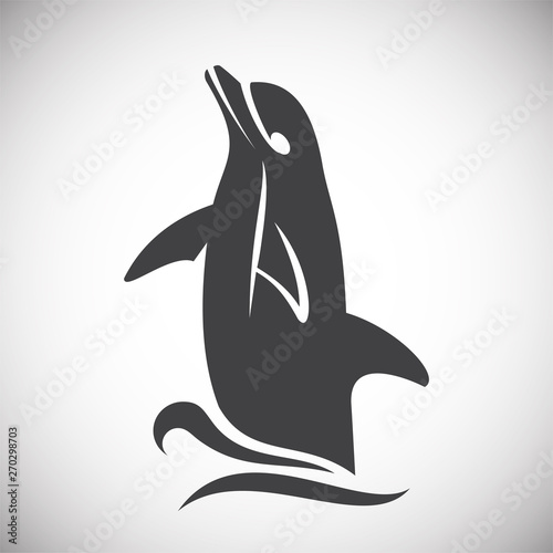 Dolphin icon on background for graphic and web design. Simple illustration. Internet concept symbol for website button or mobile app.