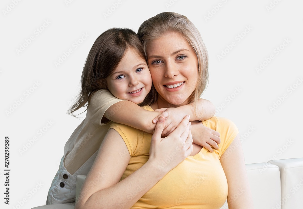 Happy Mother and daughter hugging