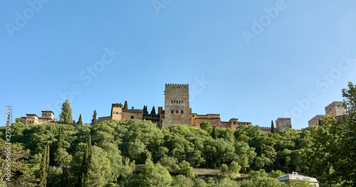 view from below the castle of the Alhambra