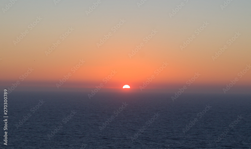 sunset at sea in Algarve coast - Portugal