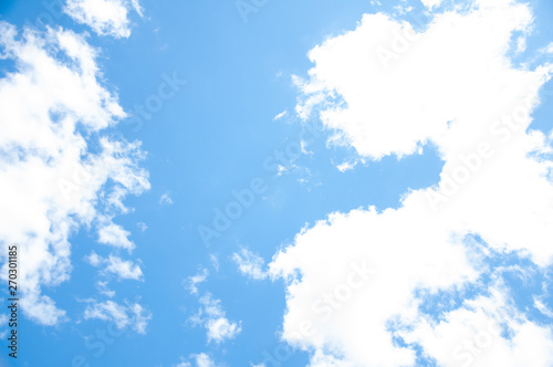blue sky in the clouds. On a summer day
