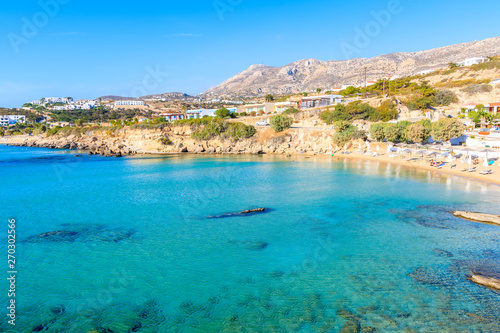 Fototapeta Naklejka Na Ścianę i Meble -  View of beautiful sea bay at Ammopi beach, Karpathos island, Greece