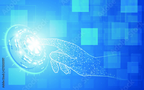 hand touch virtual hud interactive artificial intelligence concept background