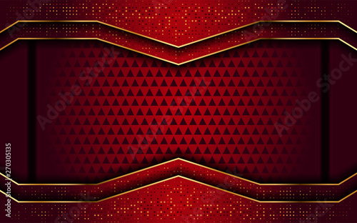 red with golden line abstract modern background