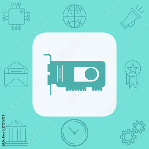 Videocard vector icon sign symbol