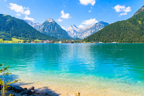 Obraz na płótnie Cystal clear water of Achensee lake near Pertisau town on sunny summer day, Tirol, Austria w salonie
