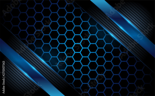 hexagon dark blue abstract background