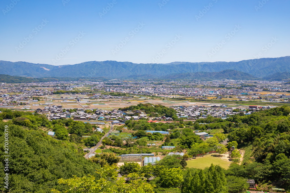 Landscape of countryside and residential area ,Shikoku,Japan