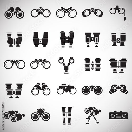 Binocular icons set on white background for graphic and web design. Simple vector sign. Internet concept symbol for website button or mobile app.