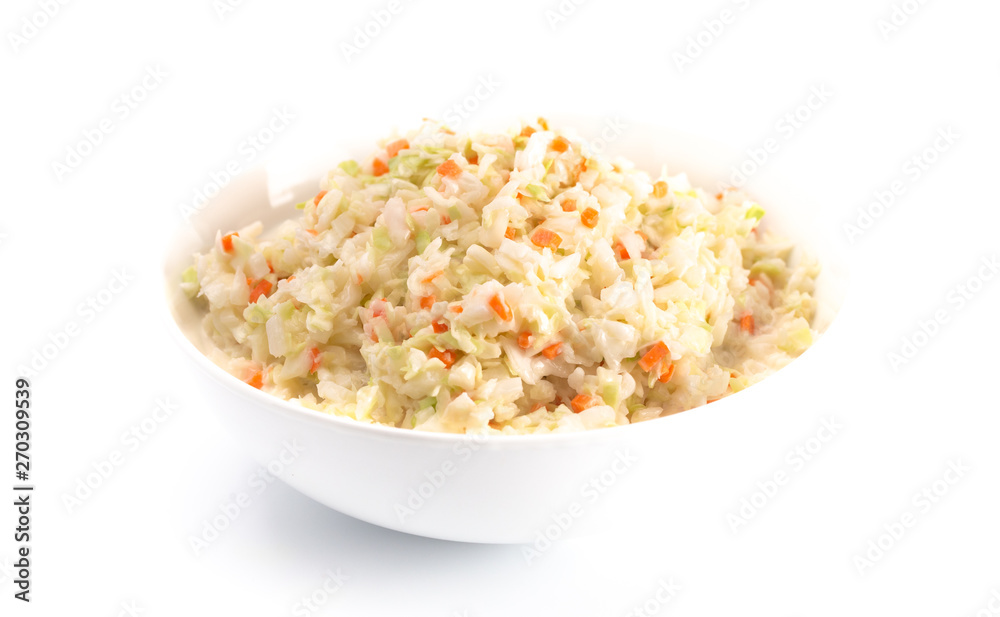 Bowl of Coleslaw Isolated on a White Background Bowl of Coleslaw Isolated on a White Background