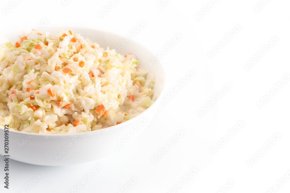 Bowl of Coleslaw Isolated on a White Background Bowl of Coleslaw Isolated on a White Background