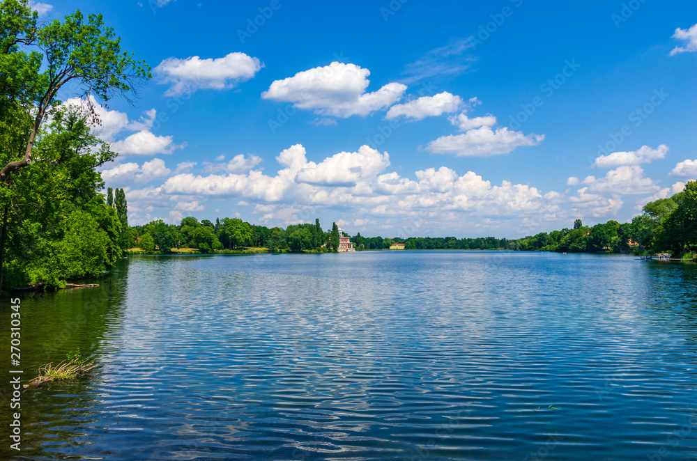 Spring landscape of a lake in Potsdam, Germany