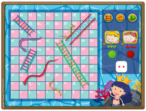 Underwater snake game template