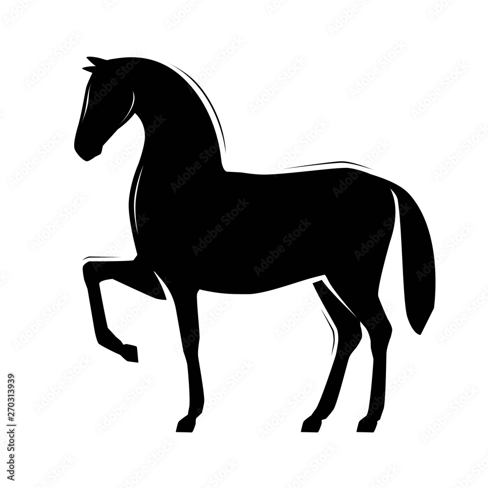 Obraz premium Horse silhouette. Racehorse, vector illustration isolated on white background