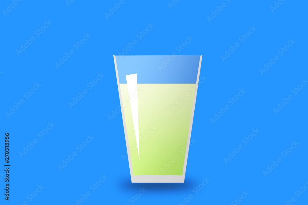 Illustration of green tea in a glass cup. グラスに入った緑茶のイラスト Illustration of green tea in a glass cup. グラスに入った緑茶のイラスト