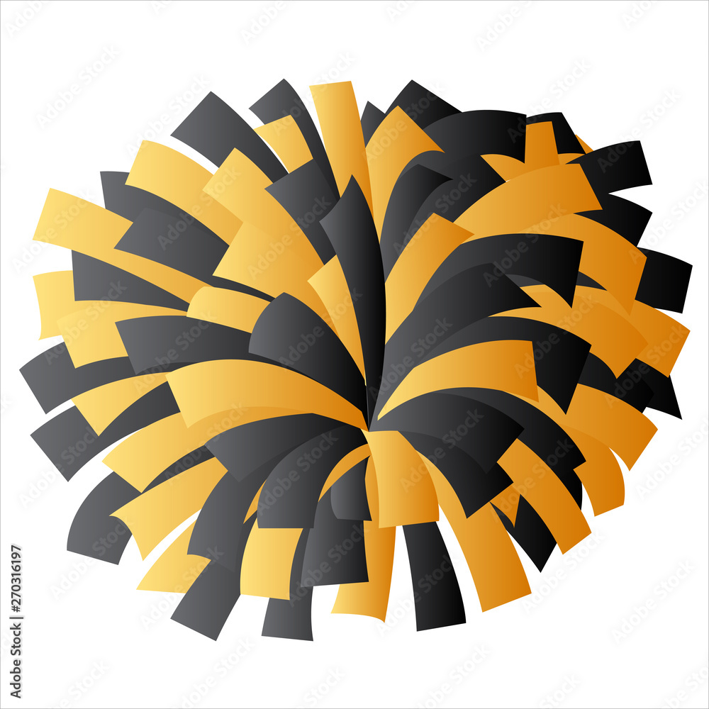 Black and Gold Yellow Cheerleader Pom Pom Vector Graphic Illustration Stock Vector Adobe Stock