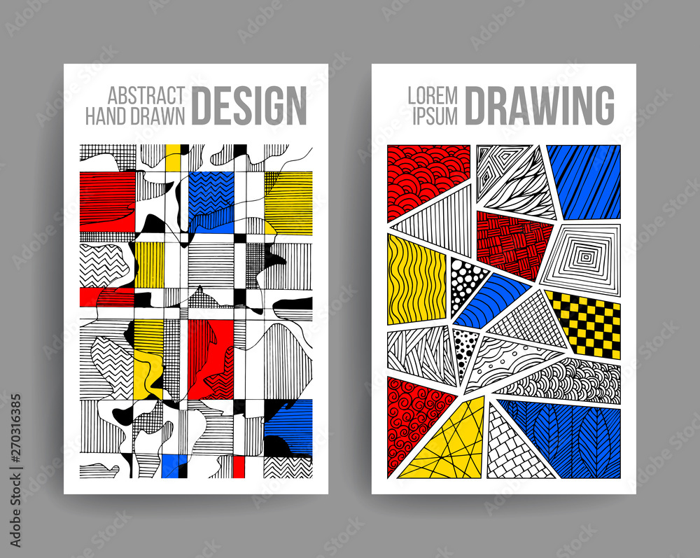 Creative geometric cover design drawing. Art for catalogue, painting,  banner, flyer and poster. Stock Vector | Adobe Stock
