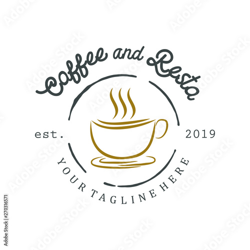 coffee vintage logo design rof cafe and shop