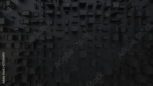 Dark abstract cubic environment - rop down view