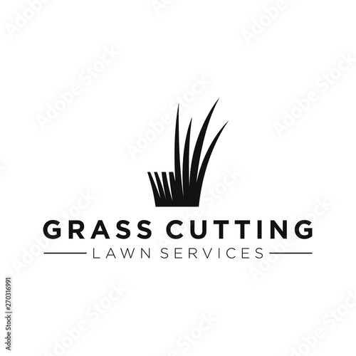 Grass logo for lawn mower services or garden yard decorations