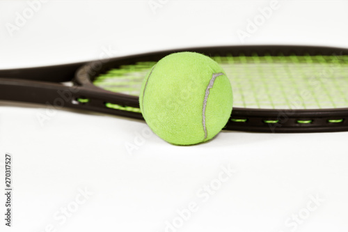 Close up of Tennis Ball and Racquet